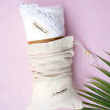 Lace-Trimmed Organic Cotton Swaddle Blanket | White