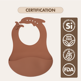 Dodo Baby Silicone Catch-All Bib Brown