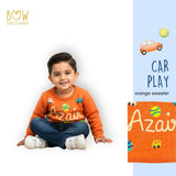 Boys Customised Car Play Sweater - Orange