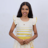 Di & De Premium handloom kasavu skirt and flutter sleeve top