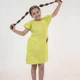 Mamarill Girls A Refreshing Lime-Green Frock