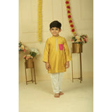 Pankhuri By Priyanka Musturd Yellow Kurta Set
