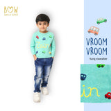 Boys Customised Cars Sweater - Turquoise