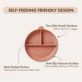 Dodo Baby Silicone Suction Feeding Plate Pink