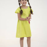 Mamarill Girls A Refreshing Lime-Green Frock