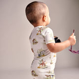 Bubz Bamboo Baby Romper - Soft Breathable Two-Way Zip - Indian Safari