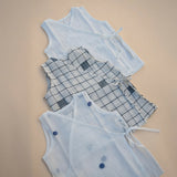Pure Cloth Newborn Jabla | Handwoven Mull Cotton | Jamdhani Elegance | Set of 3 | Boys