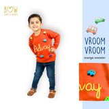 Boys Customised Cars Sweater - Orange