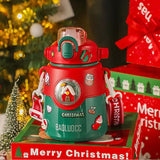 Little Surprise Box,DIY Green Home Stainless Steel Christmas Water Bottle for Kids 850ml