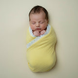 Organic Muslin Baby Swaddle/Blanket With Lace | Mellow yellow