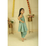Pankhuri By Priyanka Sage Green Dhoti Set
