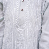 Authentic Chikankari Embroidered Pastel Pink Kurta