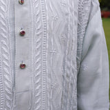 Soft Peach Kurta Adorned With Unique Circle Chikankari Bootis