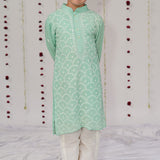 Fine Chikankari Criss Cross Jaal Kurta