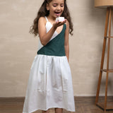Mamarill Girls Breeze Block Dress Combines In A Unique Color Block Design.