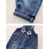 Black Mad Ted Dungaree with Stripes T-shirt, 2 Pcs Clothing Set For Toddlers And Kids