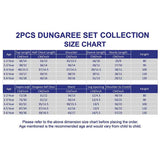 Black Mad Ted Dungaree with Stripes T-shirt, 2 Pcs Clothing Set For Toddlers And Kids