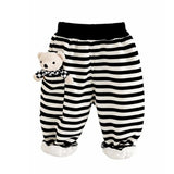 Cream & Black Pocket Bear fleece winter Tracksuit Set for Kids