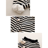 Cream & Black Pocket Bear fleece winter Tracksuit Set for Kids