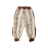 Cream & Brown Dotted Teddy, 2pcs Tracksuit Set for Kids