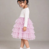 LSB Pink Pearl & Silver Bow Cardigan & White-Pink Ruffle Frock, Winterwear 2 Pcs Set for Girls