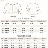 LSB Red Pearl & Silver Bow Cardigan & White-Red Ruffle Frock, Winterwear 2 Pcs Set for Girls