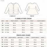 LSB White Strawberry Cardigan & White-Red Ruffle Frock, Winterwear 2 Pcs Set for Girls