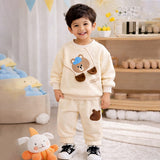 Ivory Bear 3D Legs 2pcs, Fleece winter Tracksuit Set for Kids