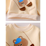 Ivory Bear 3D Legs 2pcs, Fleece winter Tracksuit Set for Kids