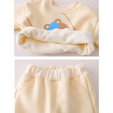 Ivory Bear 3D Legs 2pcs, Fleece winter Tracksuit Set for Kids