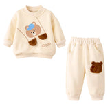 Ivory Bear 3D Legs 2pcs, Fleece winter Tracksuit Set for Kids