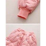 Pink Quilted High Neck Sherpa Winter 2pcs set for kids