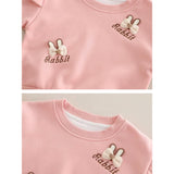Pink Ruffle Shoulder Tracksuit Set for Kids