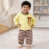 Yellow & Brown Pocket Bear fleece winter Tracksuit Set for Kids