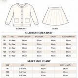 LSB Ivory Horse Cardigan & Maroon Checked Skirt, Winterwear, 2 Pcs Set for Girls