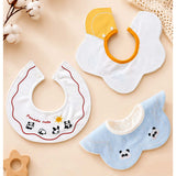 LSB 3PCS Set, Panda Print Premium Adjustable Button Closure & Wide Shoulder Size Bibs