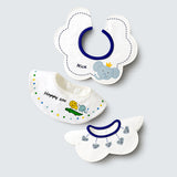 LSB 3PCS Set, Zoo Print Premium Adjustable Button Closure & Wide Shoulder Size Bibs