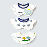 LSB 3PCS Set, Zoo Print Premium Adjustable Button Closure & Wide Shoulder Size Bibs