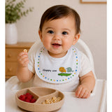 LSB 3PCS Set, Zoo Print Premium Adjustable Button Closure & Wide Shoulder Size Bibs