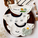 LSB 3PCS Set, Zoo Print Premium Adjustable Button Closure & Wide Shoulder Size Bibs