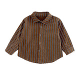 3 Pcs,Brown Happy Ted Vest,Brown Stripes Shirt,Pants set for Kids