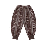 3 Pcs Set,Beige Vest with Double Button Detailing,Dark Brown Shirt & Printed Pants for Kids