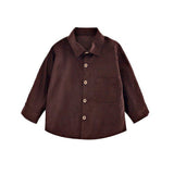 3 Pcs Set,Beige Vest with Double Button Detailing,Dark Brown Shirt & Printed Pants for Kids
