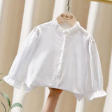 3 Pcs Set Blue Side Bow Jacket,Shirt & Matching Pants Partywear set for Girls