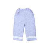 3 Pcs Set Blue Side Bow Jacket,Shirt & Matching Pants Partywear set for Girls