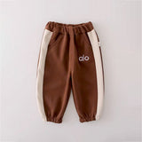 3 Pcs Set, Brown & Cream Tracksuit with and matching Sling Bag for Kids