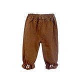 3pcs set,Cream Brown Knitted Vest,Shirt,& Pants partywear for Kids