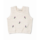3 Pcs Set,Crochet Cardigan Vest,Maroon Shirt & Navy Frill Pants partywear for Girls