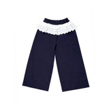 3 Pcs Set,Crochet Cardigan Vest,Maroon Shirt & Navy Frill Pants partywear for Girls