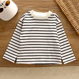 3 Pcs Set, Navy Blue Sleeveless Hoodie, Stripes T-shirt, & Pants for Kids